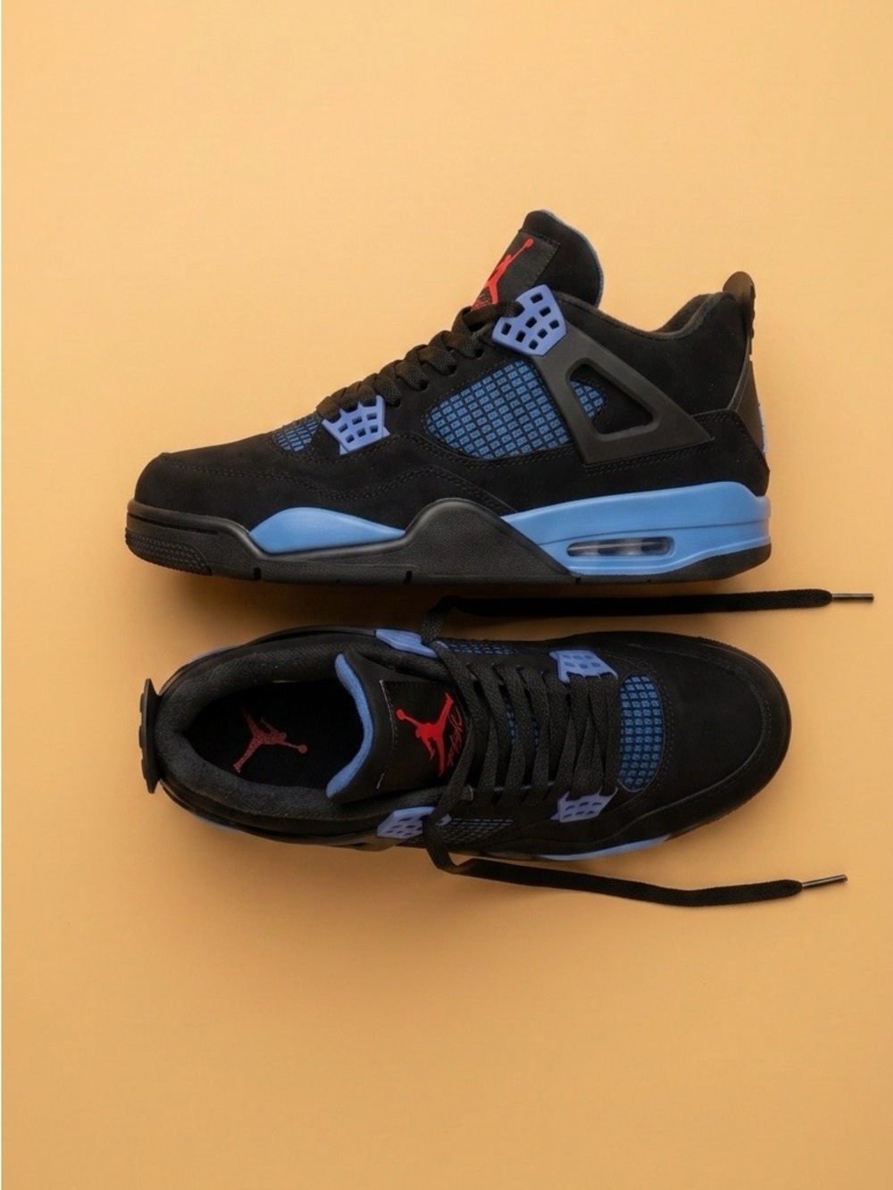 Jordan Black Sneakers with Blue and Red Accents